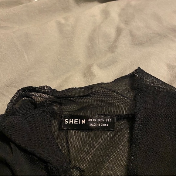 SHEIN SHEER BLACK LONG-SLEEVE IN XS - Picture 3 of 3